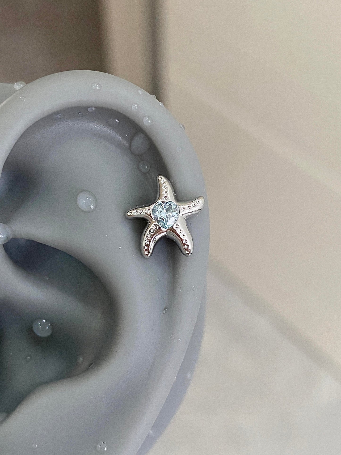 Aqua Star Helix Earrings