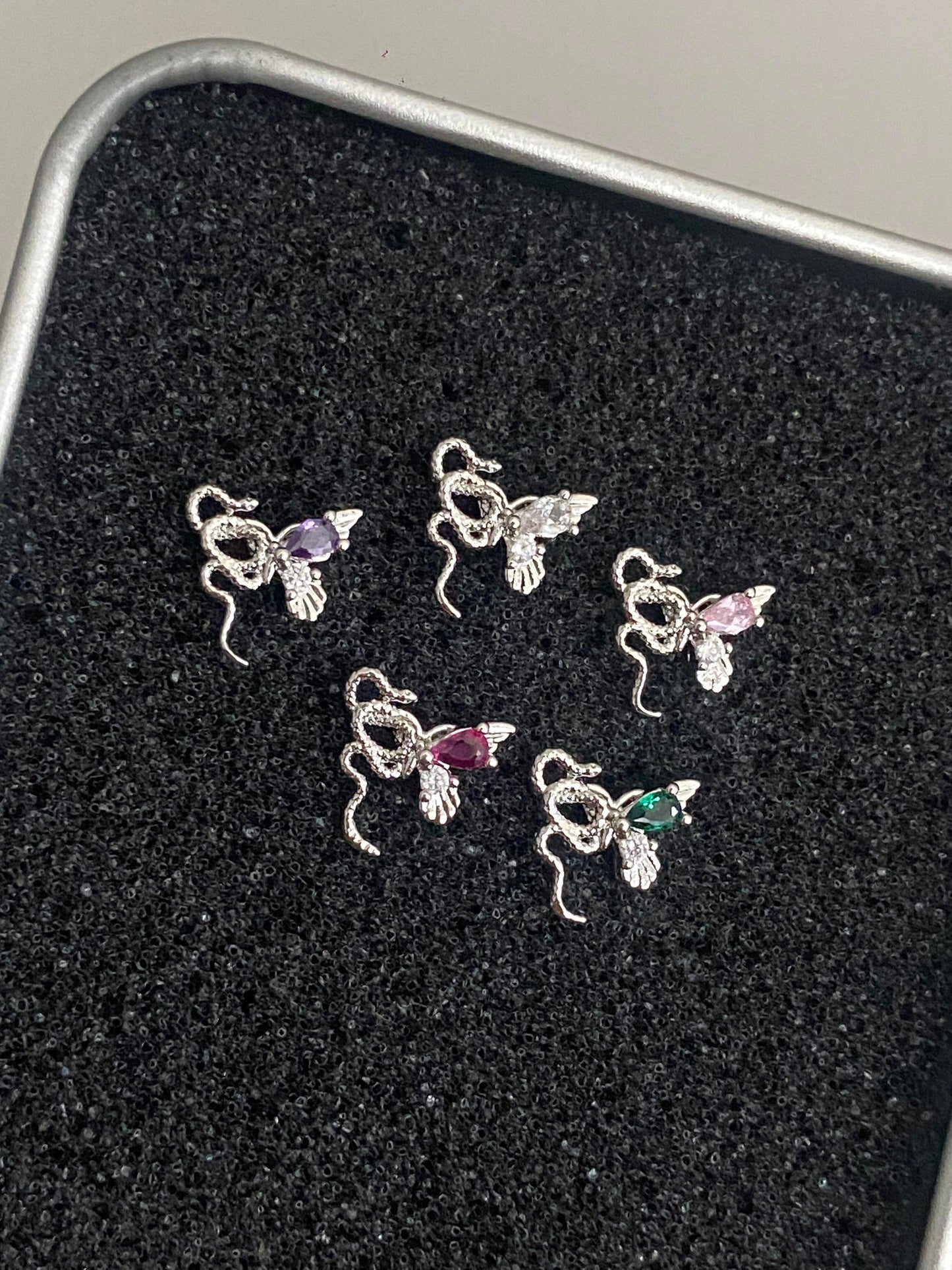 Emerald Fang Helix Earrings