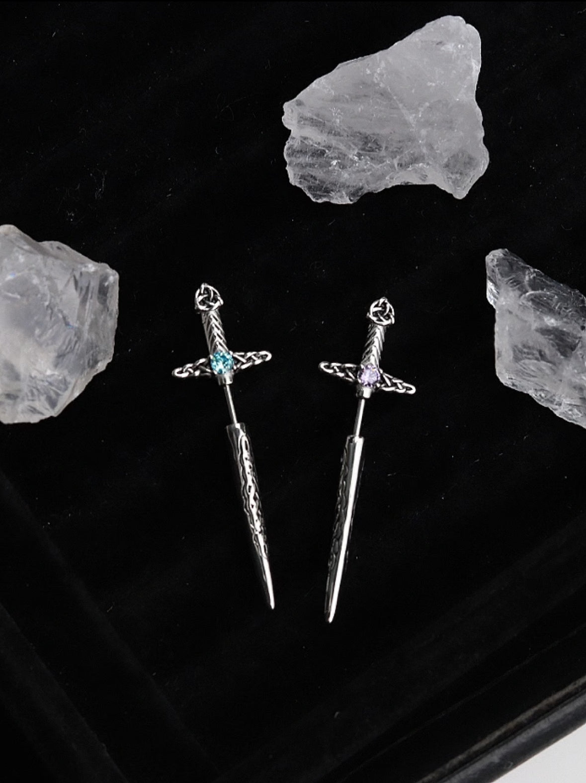 Excalibur Vertical Helix Earrings