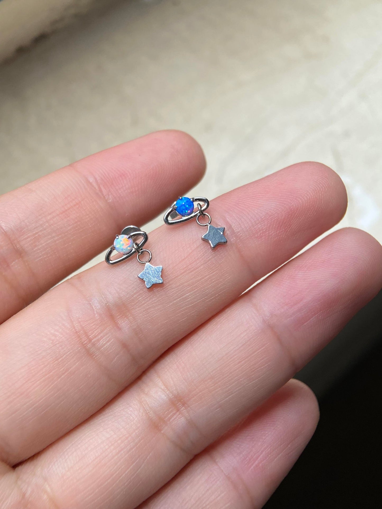 Lapis Saturn Helix Earrings