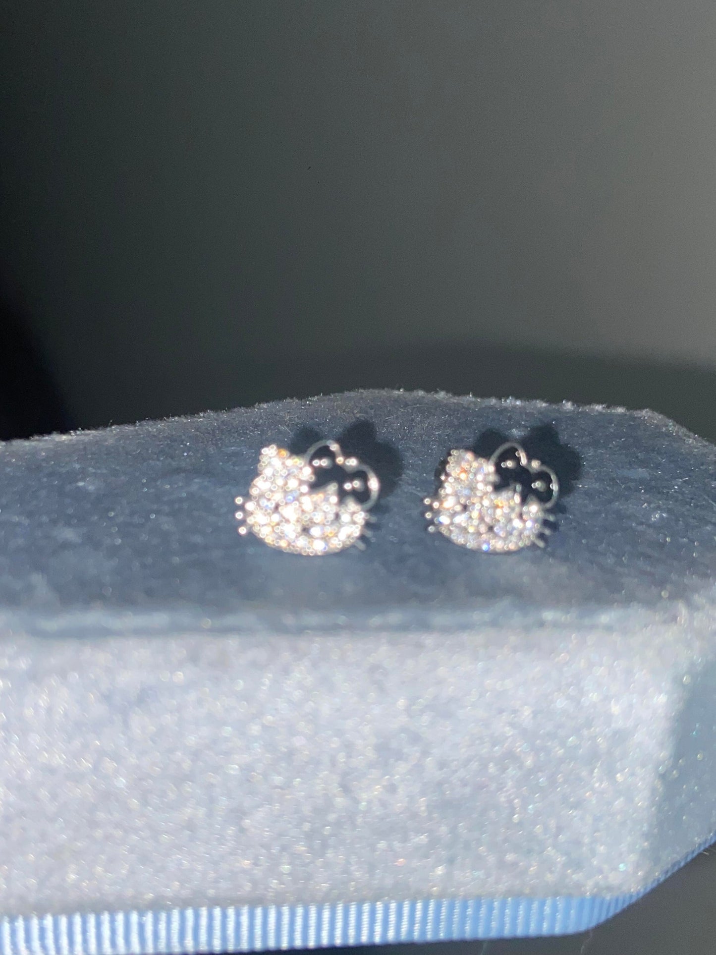 Black Bow Kitty Helix Earrings