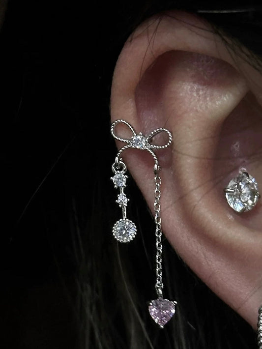 Ribbons Kiss Helix Earrings