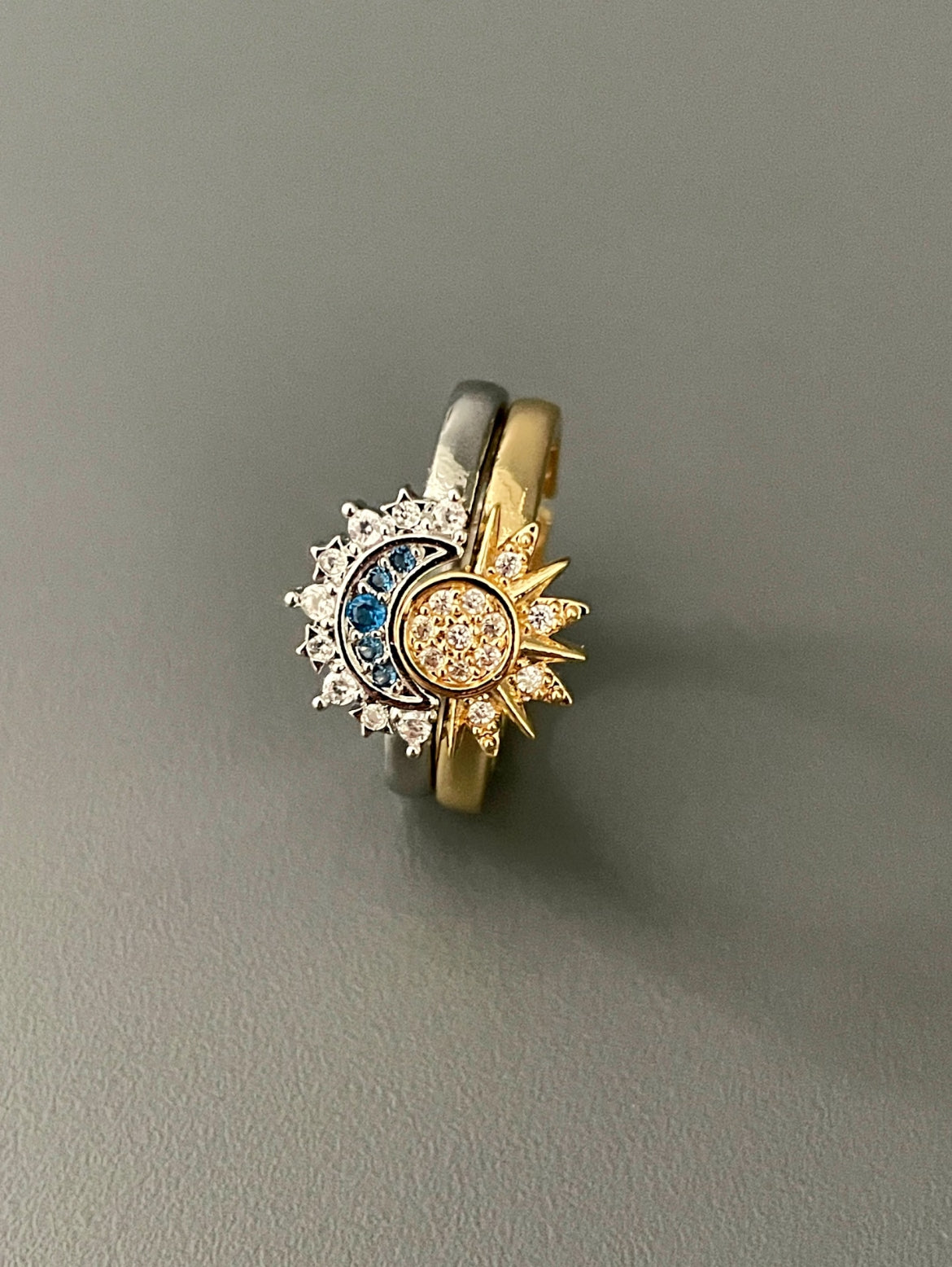 sun & moon adjustable matching rings