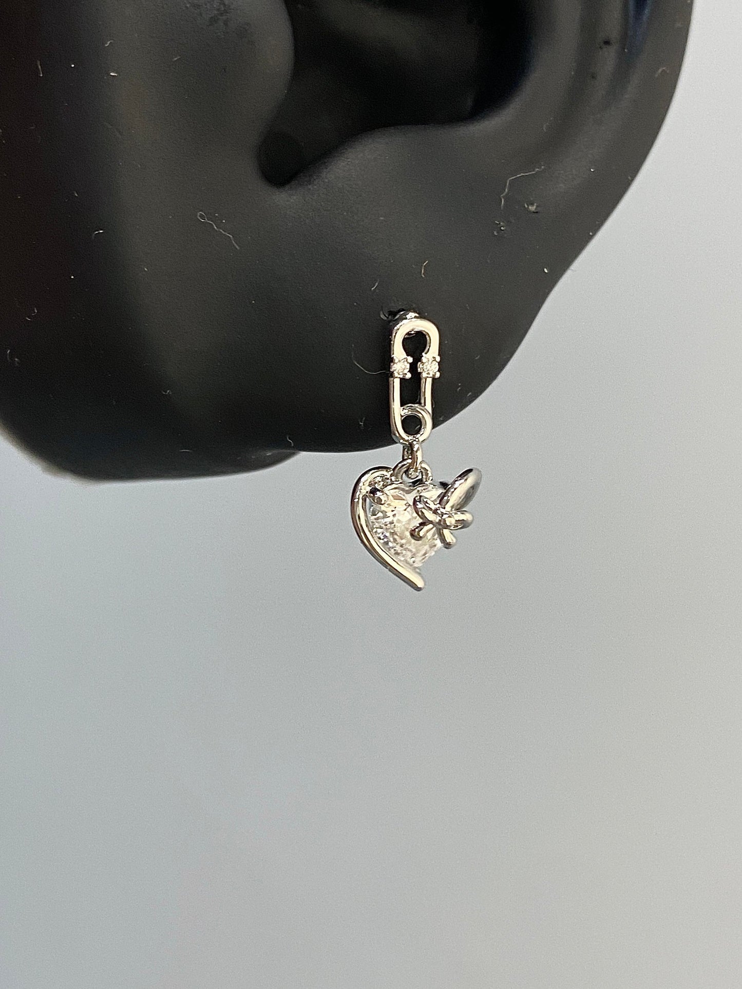 Heart Pin Helix Earrings