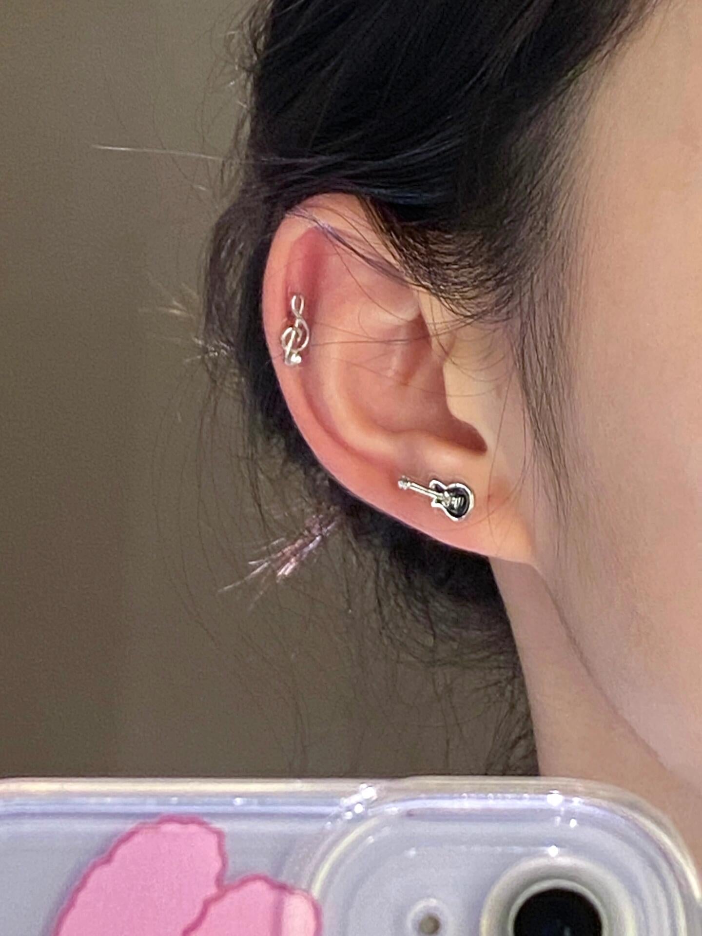 Guitar & Treble Helix Earrings