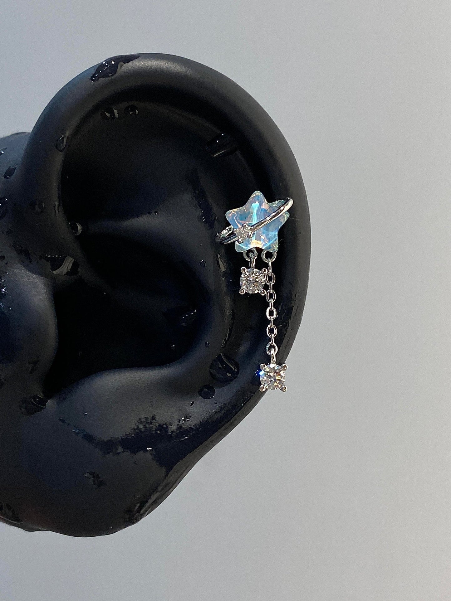 Sapphire Star Helix Earrings