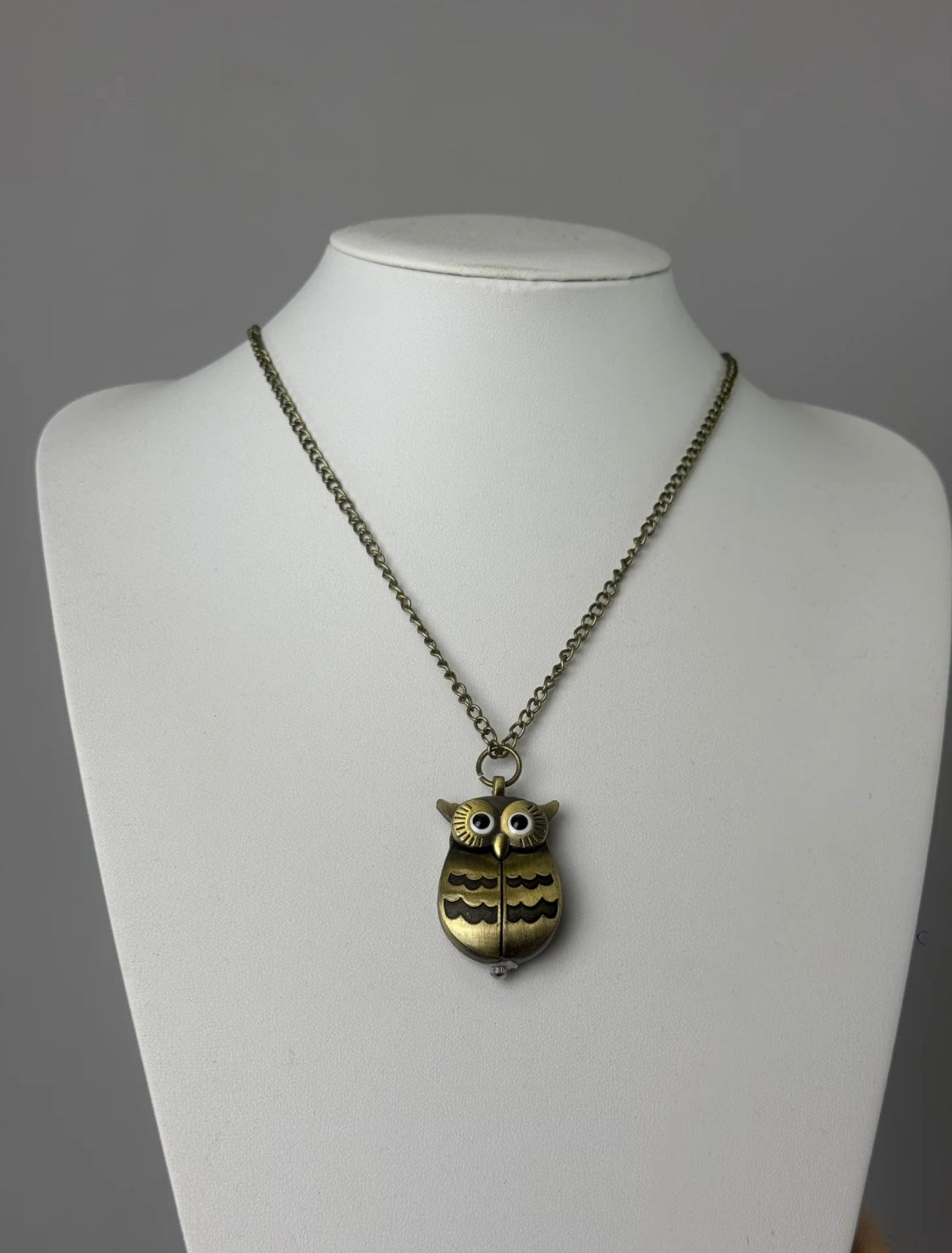 Owl Watcher Clock Necklace