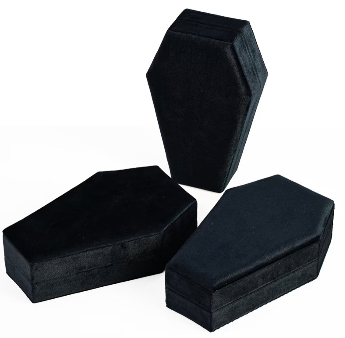 Midnight Black Coffin Jewelry Box