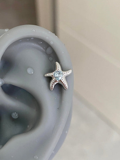 Aqua Star Helix Earrings