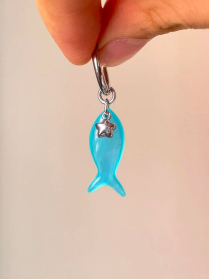 Aqua Starfish Earrings