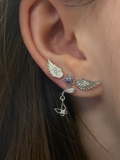 Angelic Star Triple Lobe Earring Stack