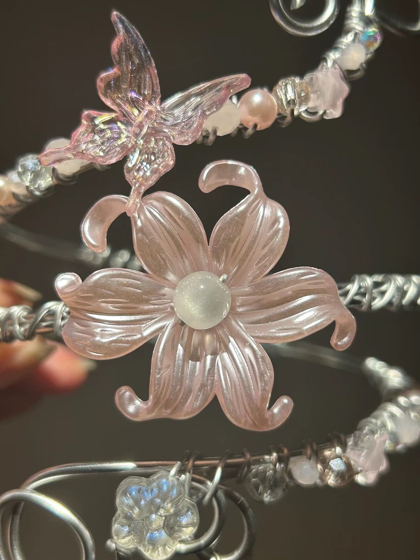 Pink Petalspell Arm Cuffs