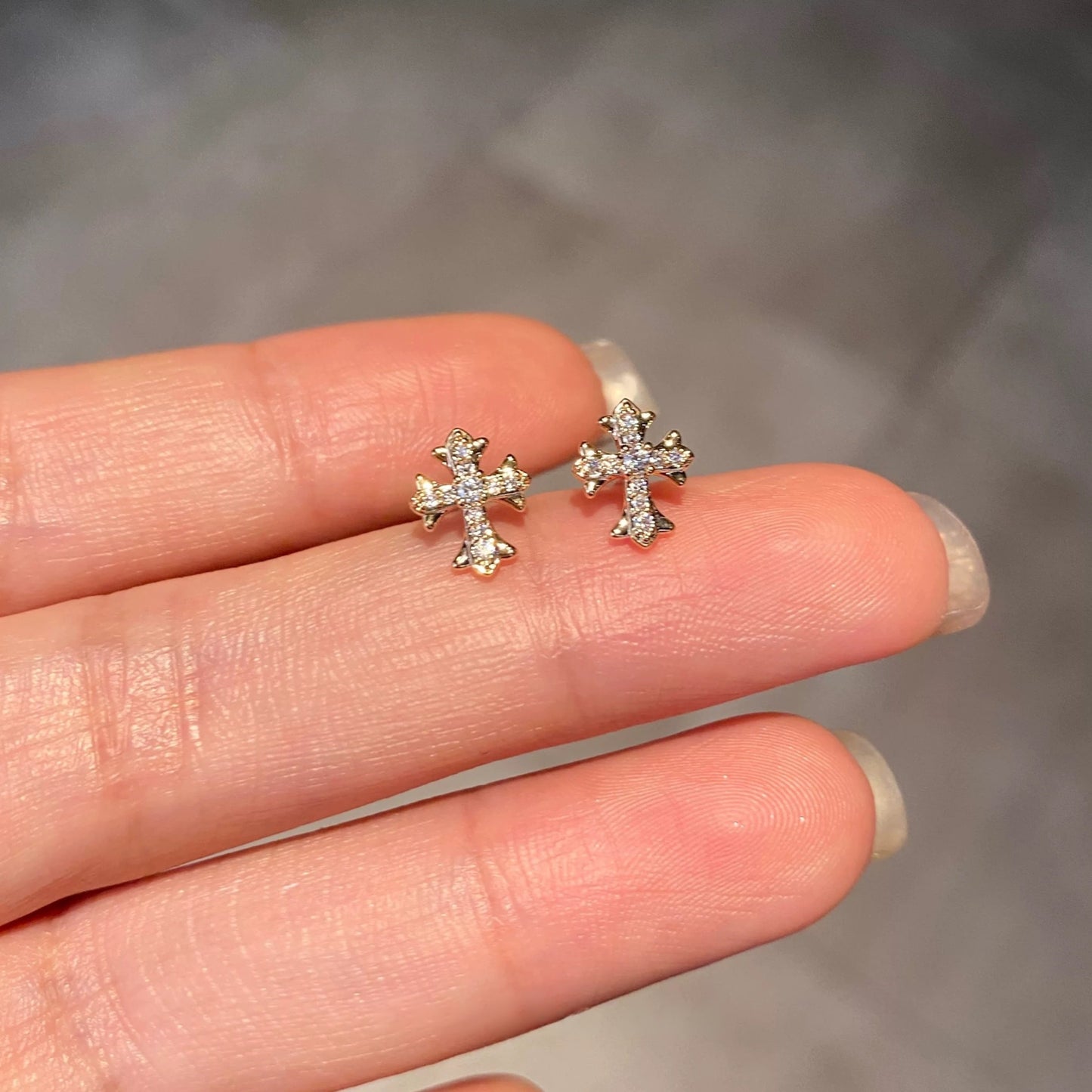 Gold Classic Cross Earrings