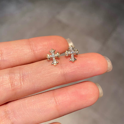 Gold Classic Cross Earrings