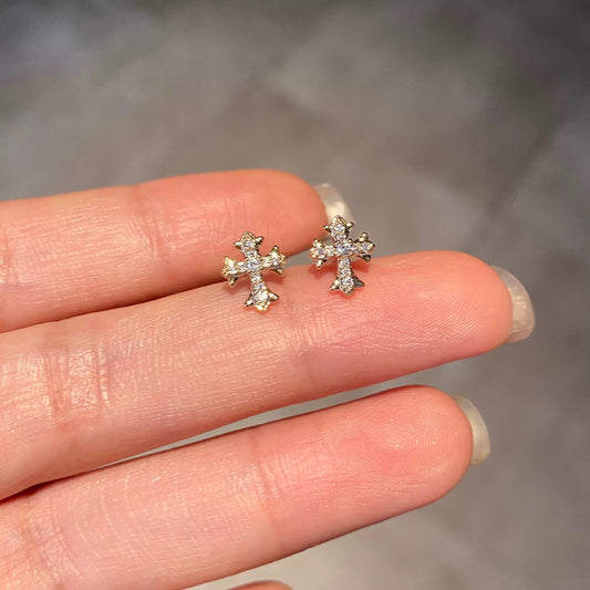 Gold Classic Cross Earrings