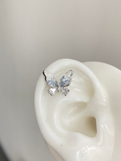 Crystal Butterfly Helix Earrings