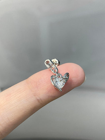 Heart Pin Helix Earrings
