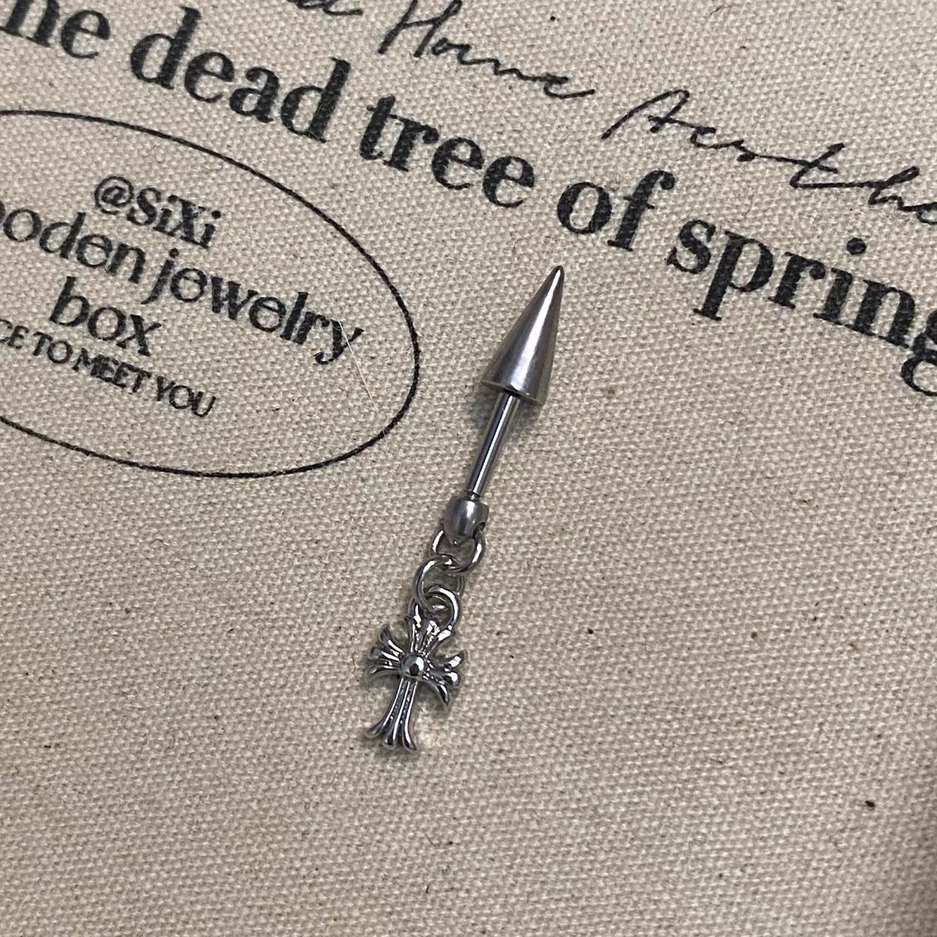 Nocturne Cross Vertical Helix Earrings