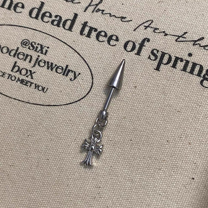 Nocturne Cross Vertical Helix Earrings