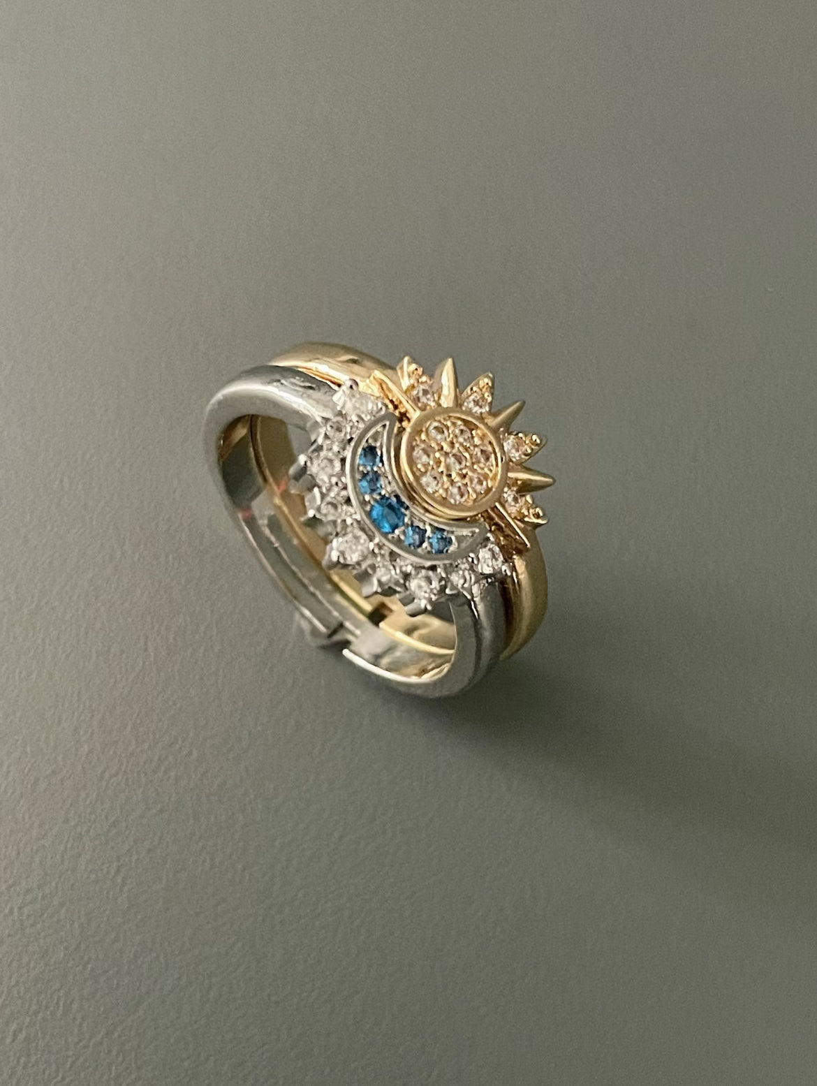 sun & moon adjustable matching rings