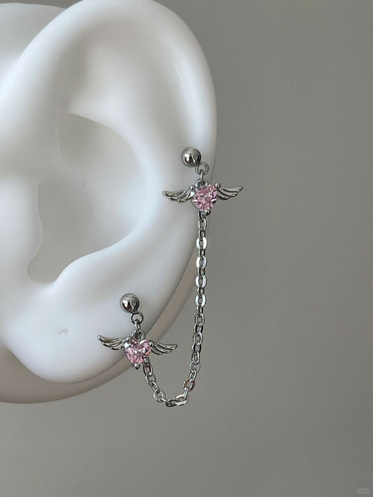 Love Wings Chain Earrings