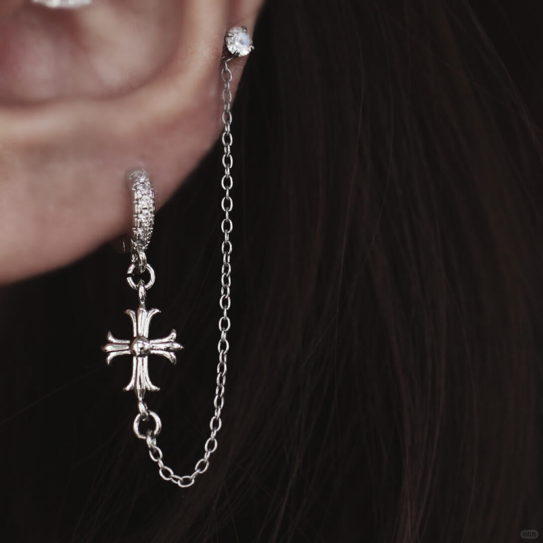 Nocturne Cross Chain Earrings