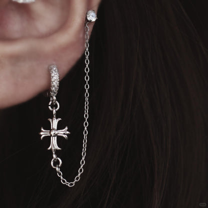 Nocturne Cross Chain Earrings