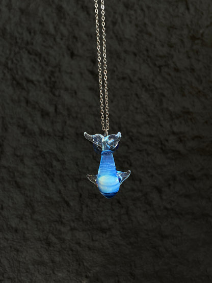 Blue Tide Whale Necklace
