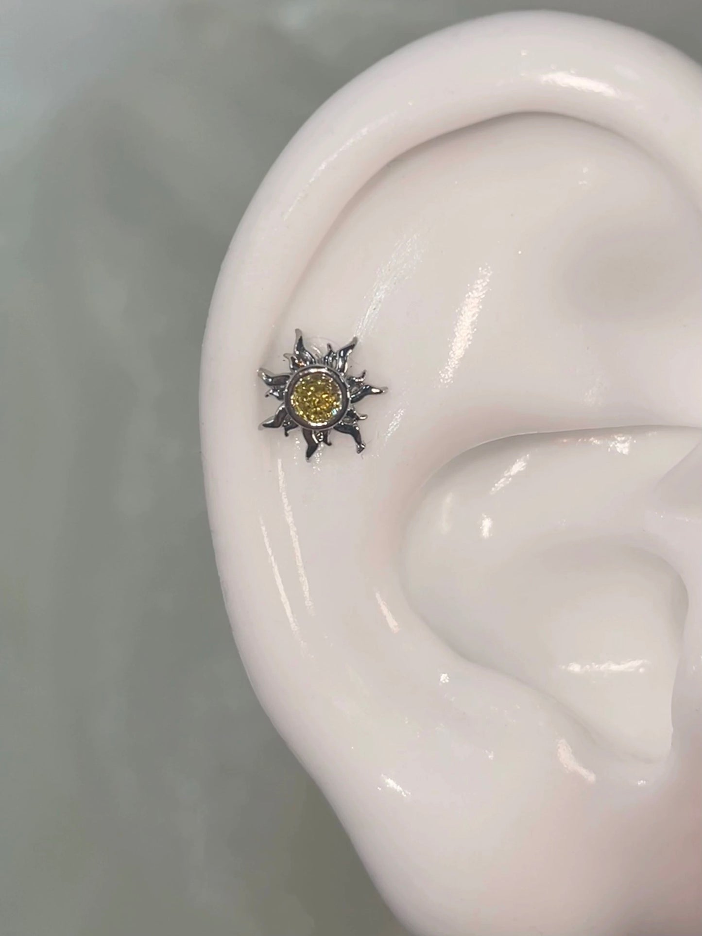 Radiant Sun & Moon Helix Earrings