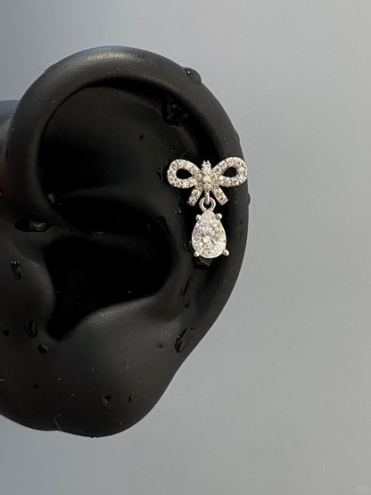Bow Drop Helix Earrings