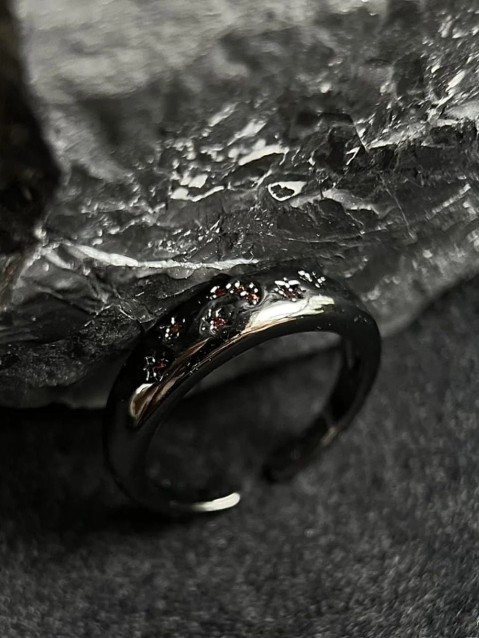 Black Celestial Open Cuff Ring