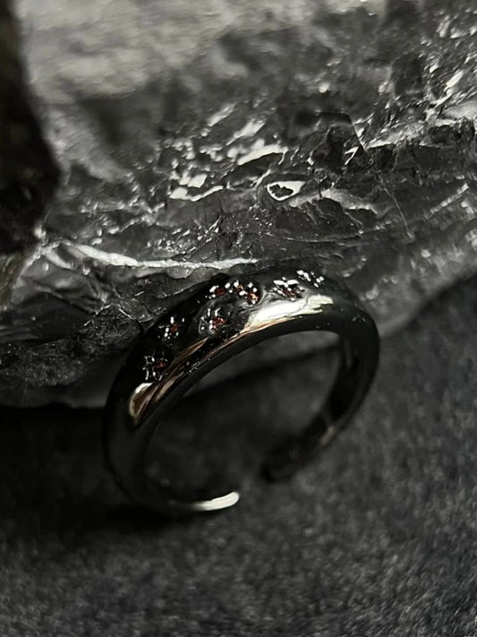 Black Celestial Open Cuff Ring