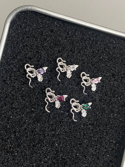 Emerald Fang Helix Earrings