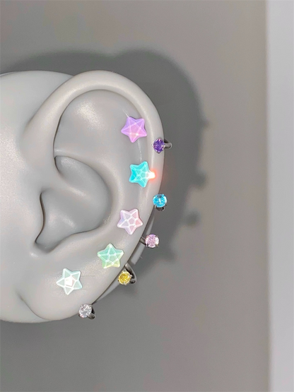Soft Lilac Starweave Helix Earrings