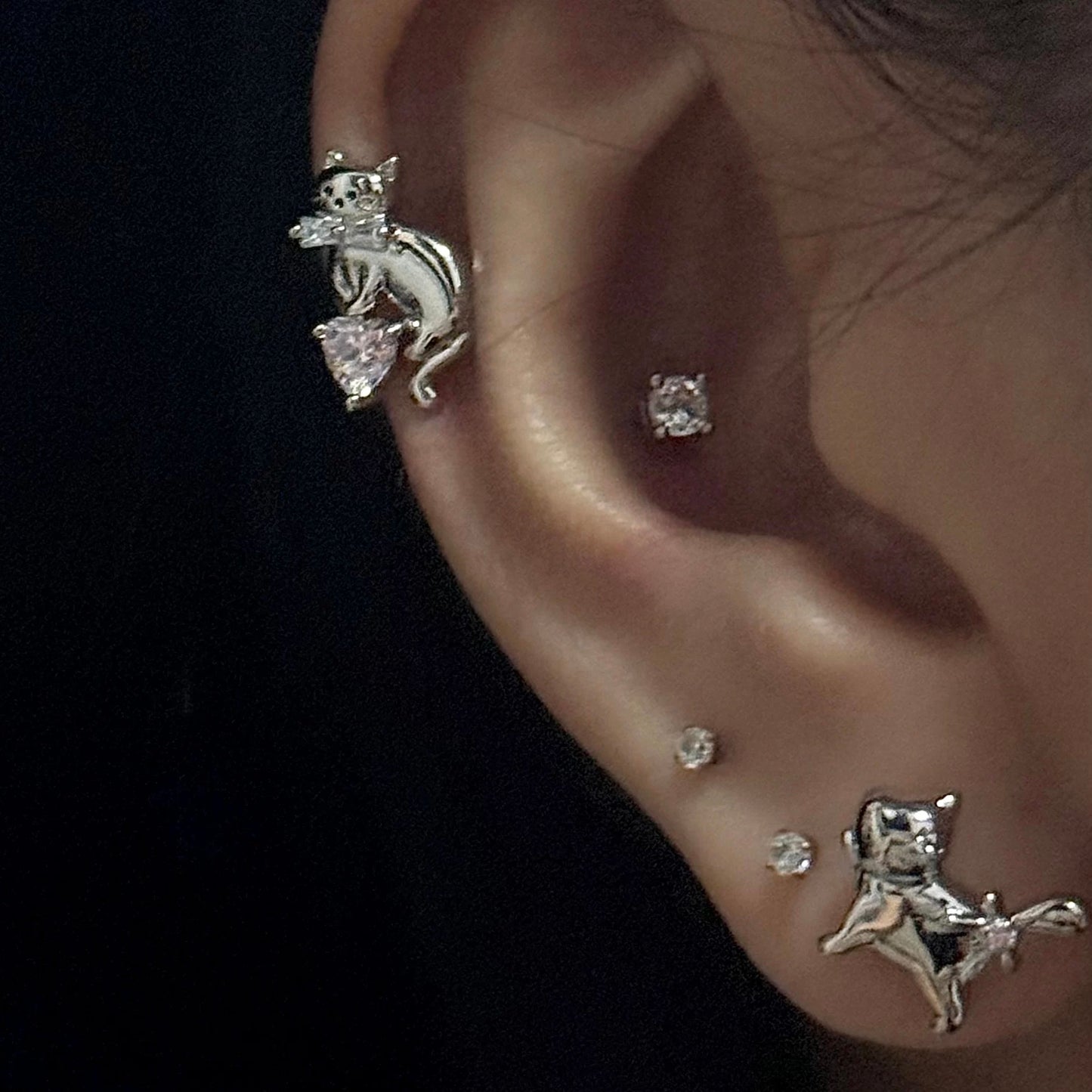 Cosmic Kitty Helix Earrings
