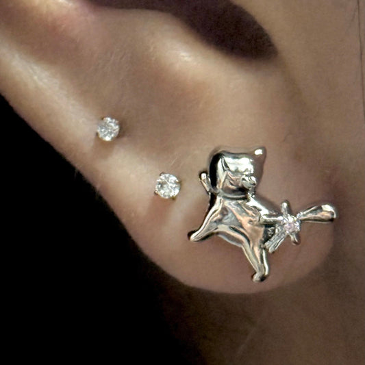 Cosmic Kitty Helix Earrings