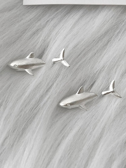 Moonlit Shark Double Lobe Earrings