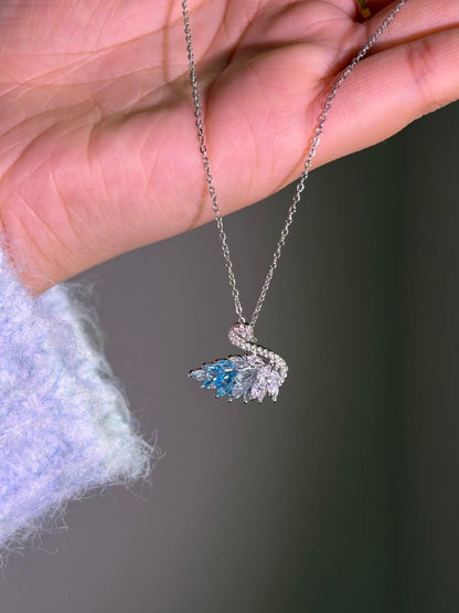 Icy Grace Swan Necklace