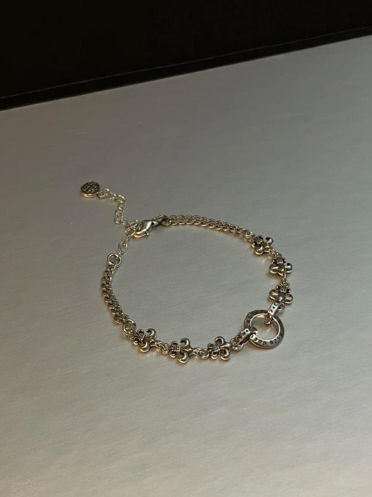 Subtle Sparkle Flower Link Bracelet