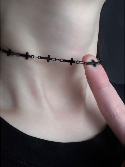 Dark Link Cross Choker Necklace