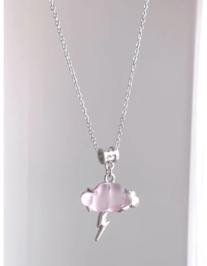 Pink Opaline Cloud Thunder Necklace