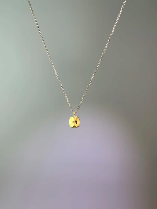 Mini Apple Slice Charm Necklace