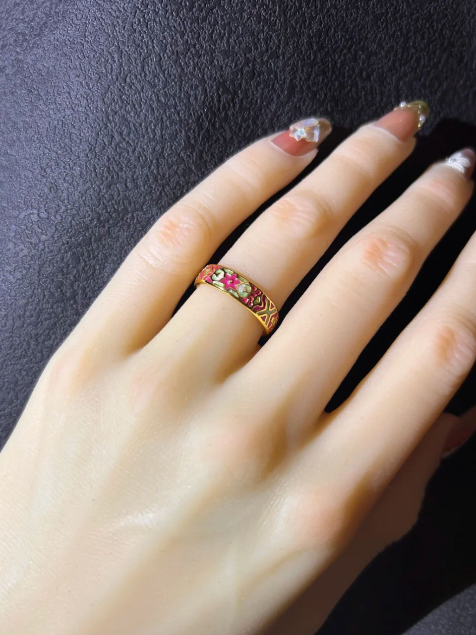 Emerald Isle Floral Open Ring