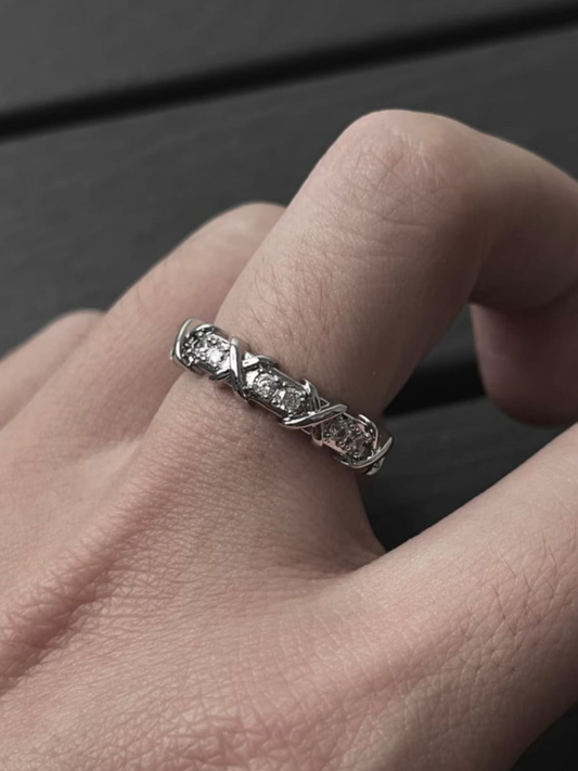 Diamond Accent Hugs and Kisses Ring