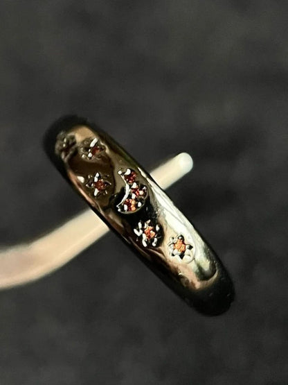 Black Celestial Open Cuff Ring