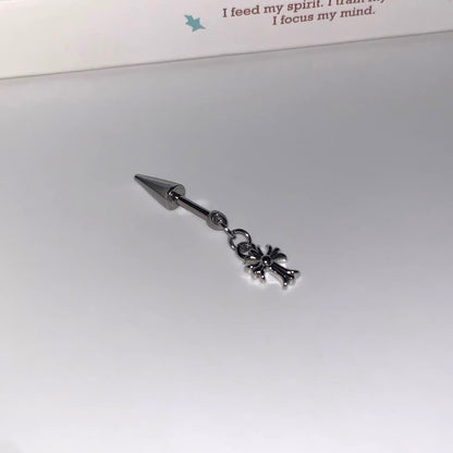 Nocturne Cross Vertical Helix Earrings