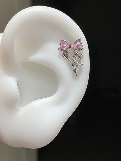 Petal Bow Helix Earrings