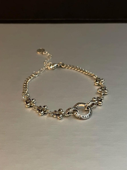 Subtle Sparkle Flower Link Bracelet