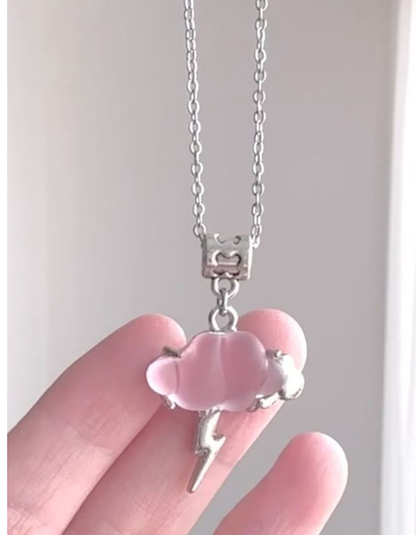 Pink Opaline Cloud Thunder Necklace