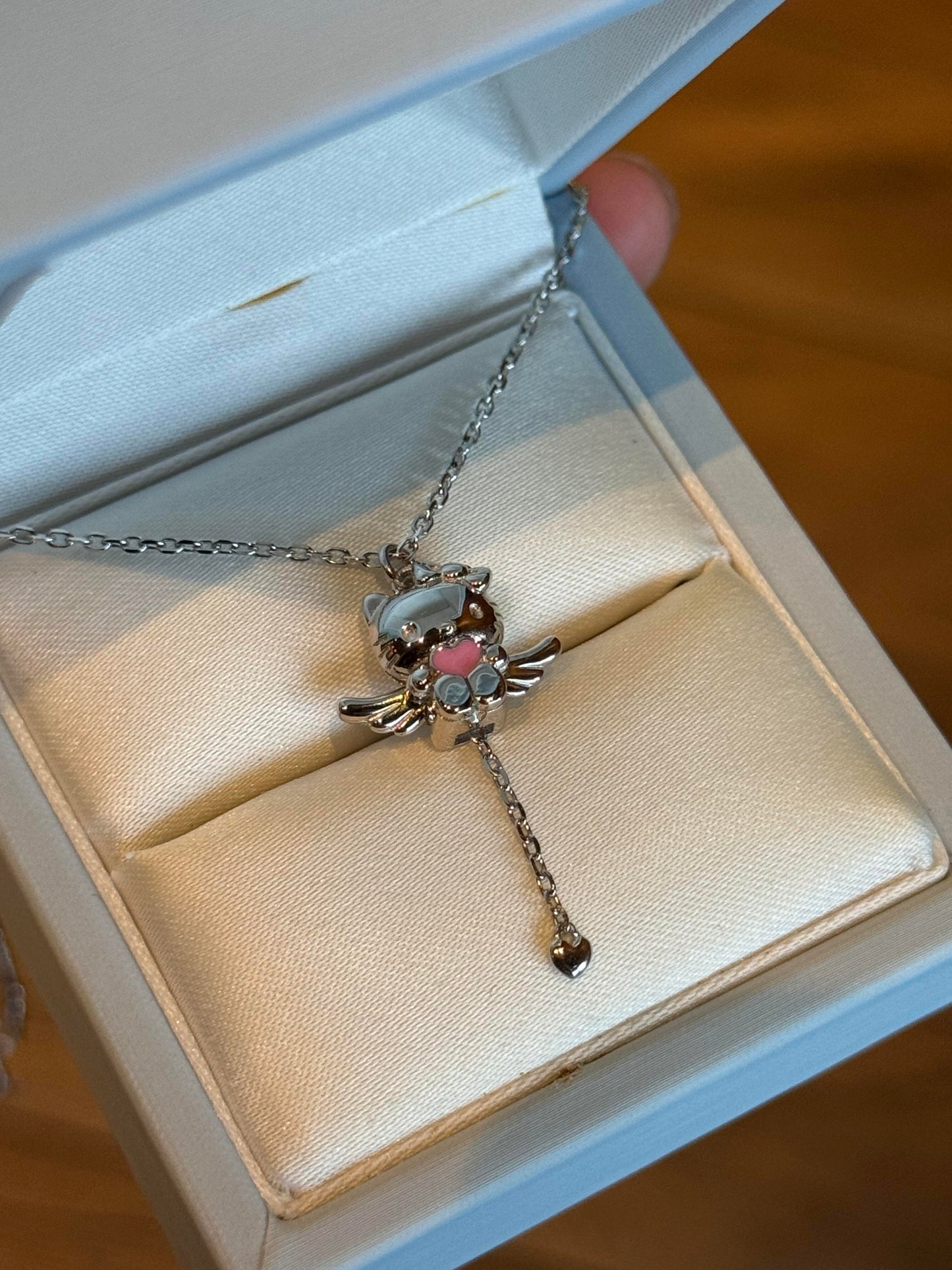 Kitty Angel Heart Fidget Necklace